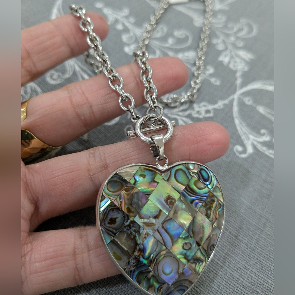 Abalone Shell Heart Necklace